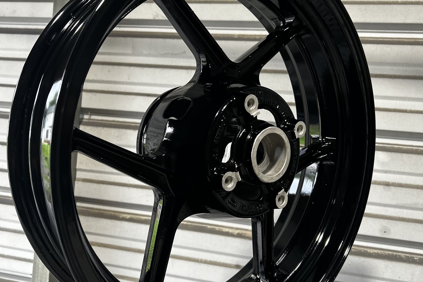 Motorcycle Wheel after powder coating