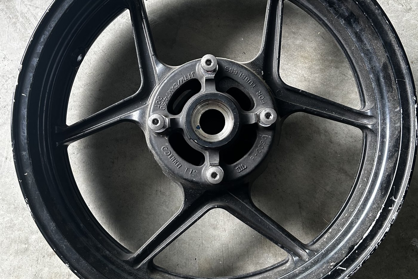 Motorcycle Wheel before powder coating