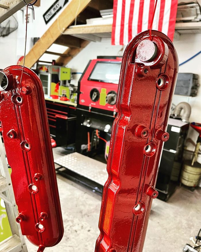 Engine powder coating
