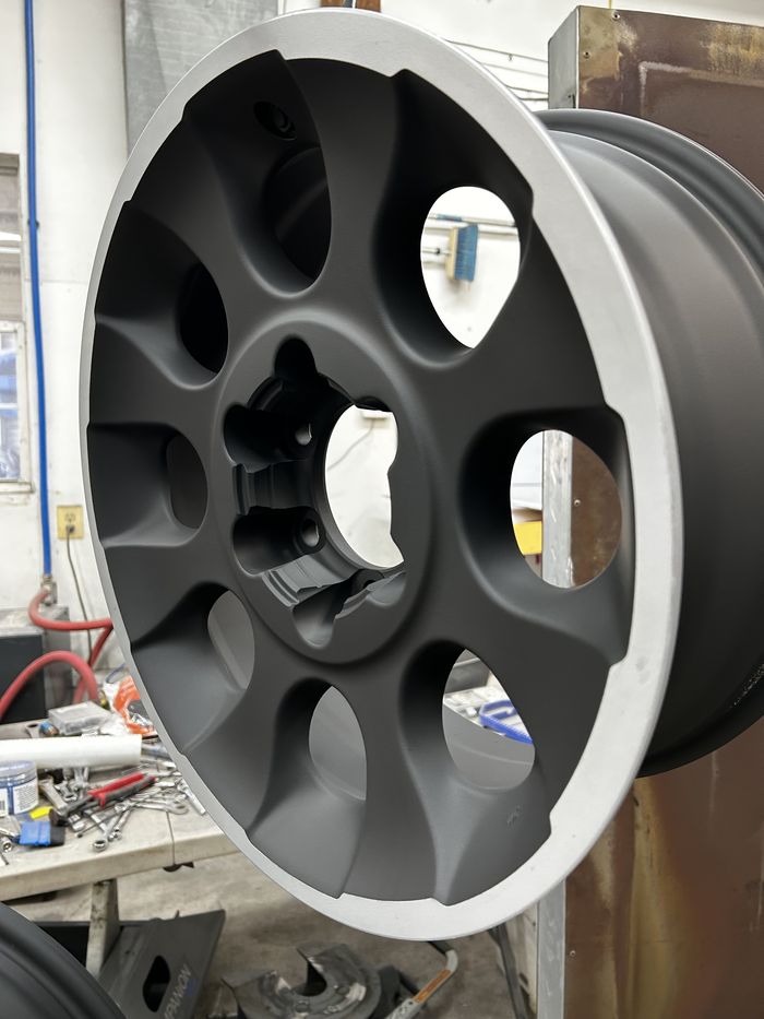 Rims powder coating by Pasadena Powder Coating